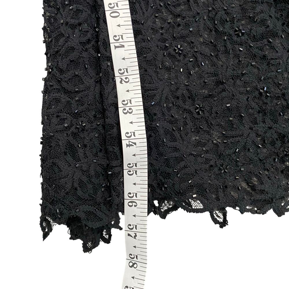 Cache Gorgeous Vintage Beaded Black Gown Women's Size 12 Full Length Lace* - Picture 8 of 14